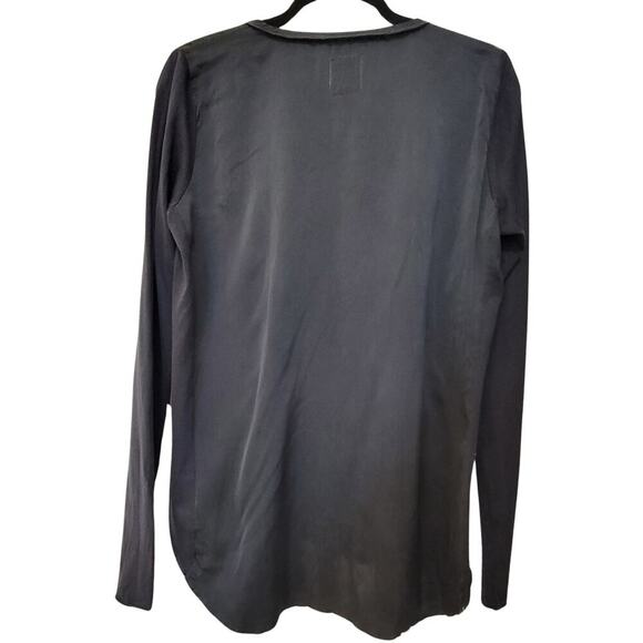 GO BY GOSILK ICONIC Go Zippy Redux Washed Black Long Sleeve Tunic Womens M Chic - Picture 10 of 12